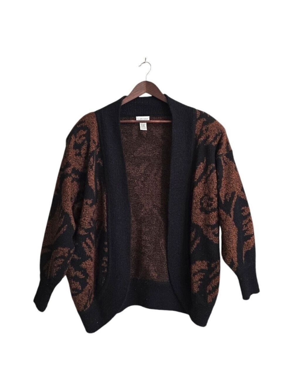 Ricardo Lenzi Vintage Wool Blend Oversized Slouchy Open Front Cardigan Sz OS